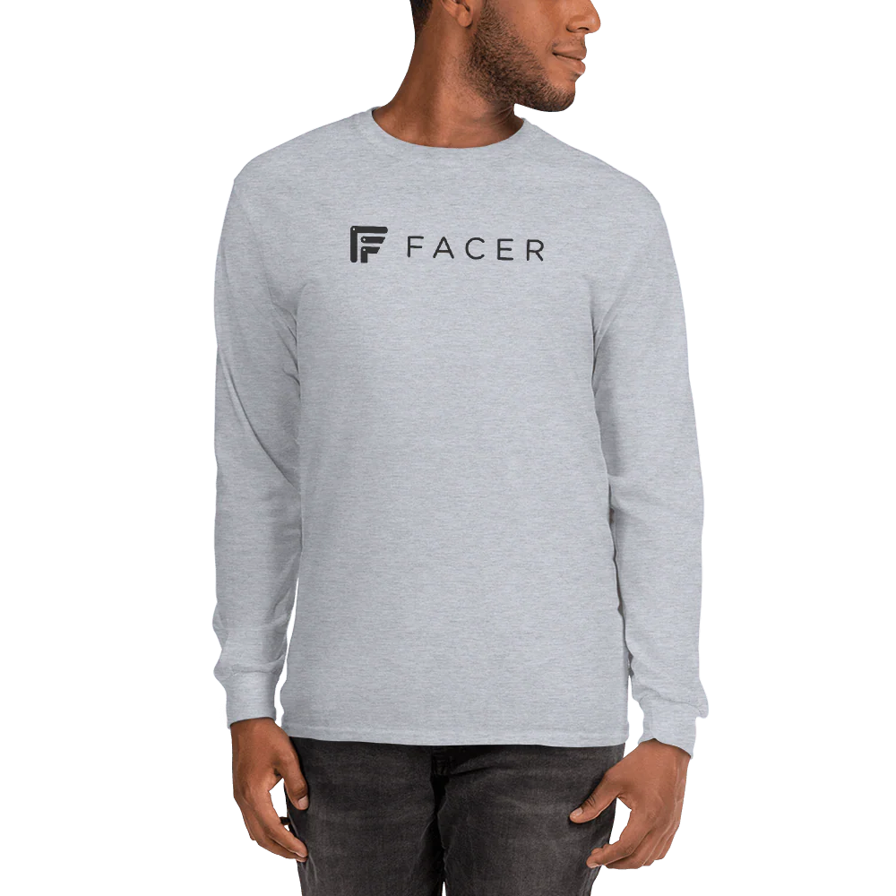 Facer Menās Long Sleeve Shirt - Dark logo
